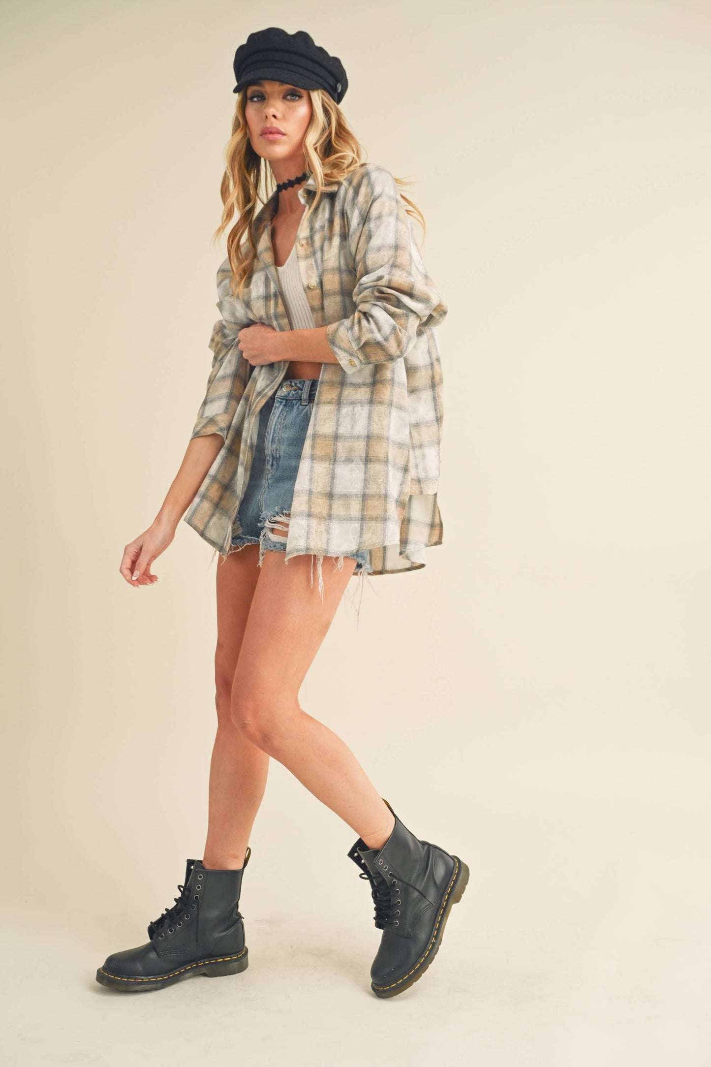 Laura Plaid Washed Flannel Shirt