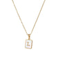 Square Initial 18K Gold-plated Stainless Steel Necklace -FGS