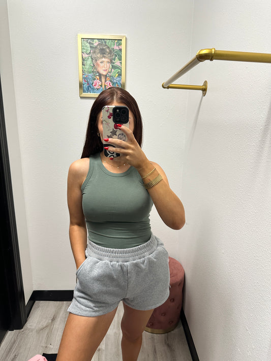 Ribbed High Neck Tank