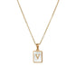 Square Initial 18K Gold-plated Stainless Steel Necklace -FGS