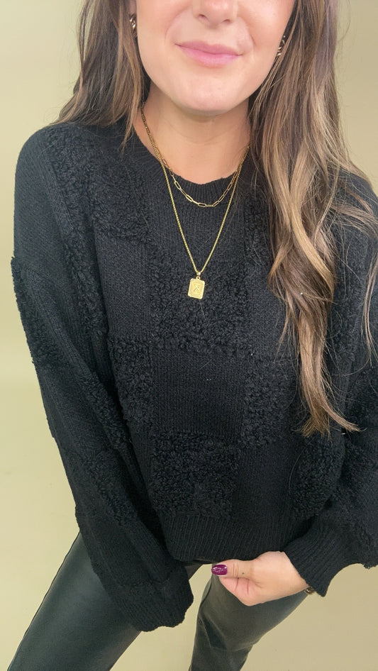 Check Mate Black Sweater