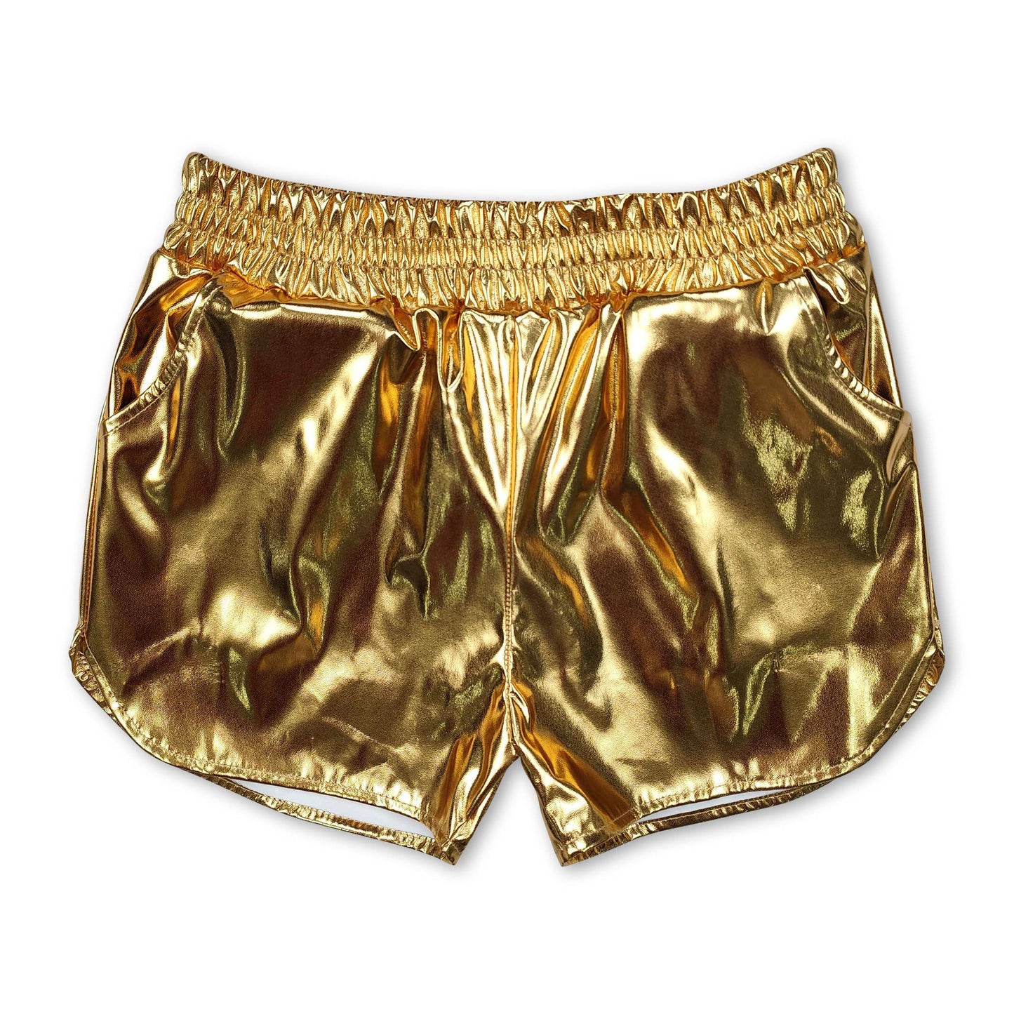 Blue elastic waist kids girls summer shorts