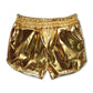 Blue elastic waist kids girls summer shorts