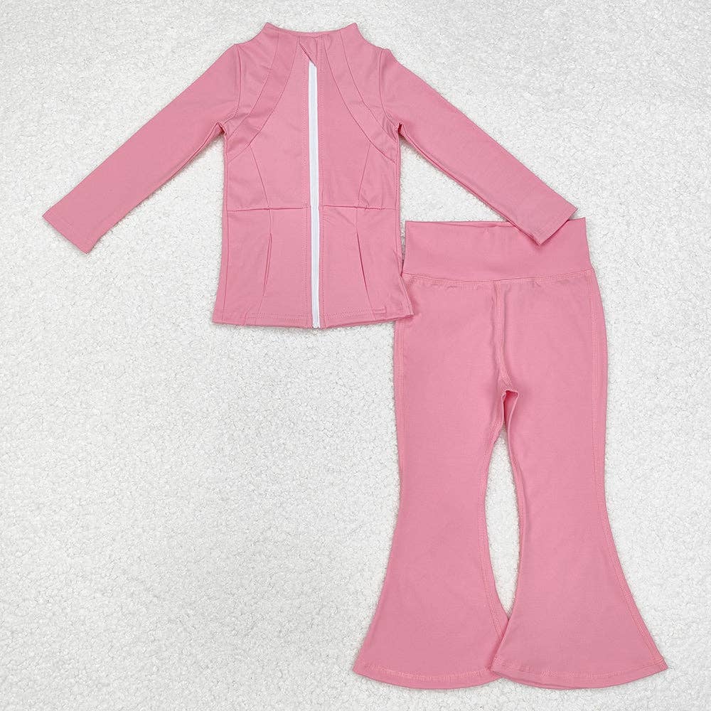 8 Colors Sibling Baby Girls Yoga Active Wear Jackets Pants 2pcs Work Outfits Sets