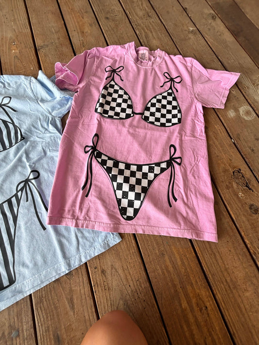 CHECKERED BIKINI COMFORT COLOR TEE