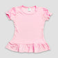 Girls Puff Short Sleeve Ruffle Hem Top - Kids Blank - DIY