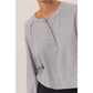 Brushed Ribbed Oversized Henley Top