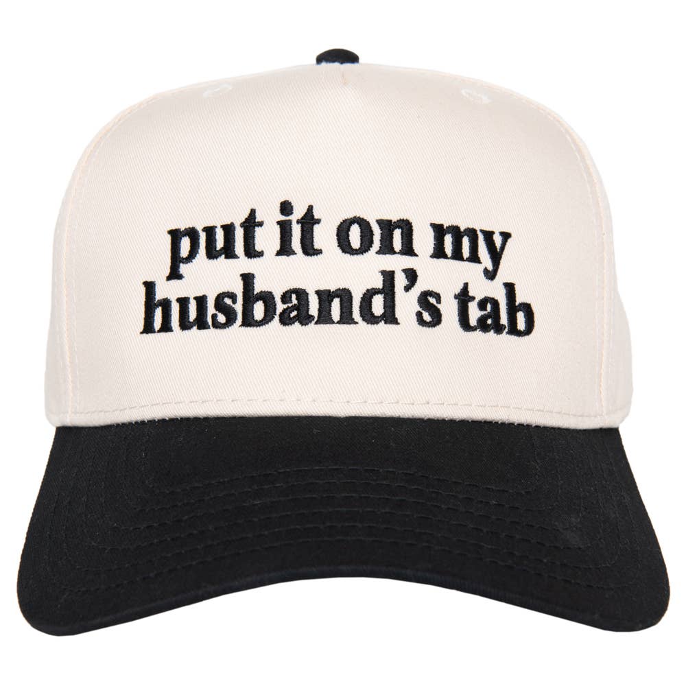 Put It On My Husband's Tab Wholesale Two-Toned Vintage Hat