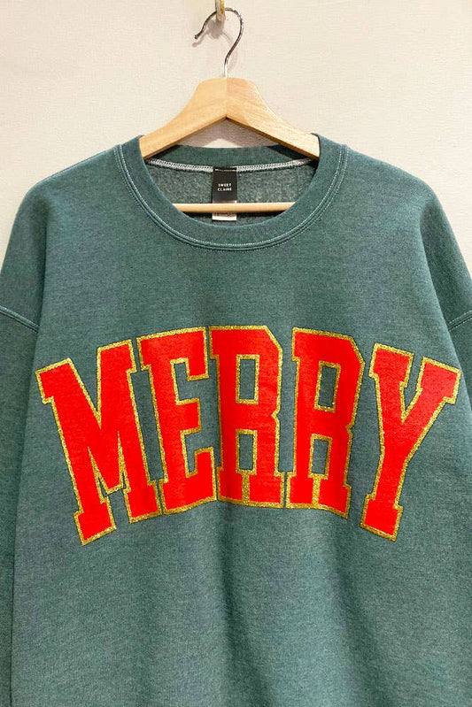 Best Selling Glitter Merry Holiday Sweatshirt