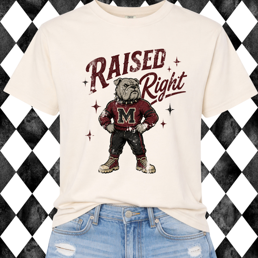 Retro Raised Right T-Shirt | Any Mascot • Any Color