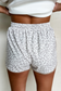 Leopard Elastic Waist Lace up Contrast Trim Casual Shorts