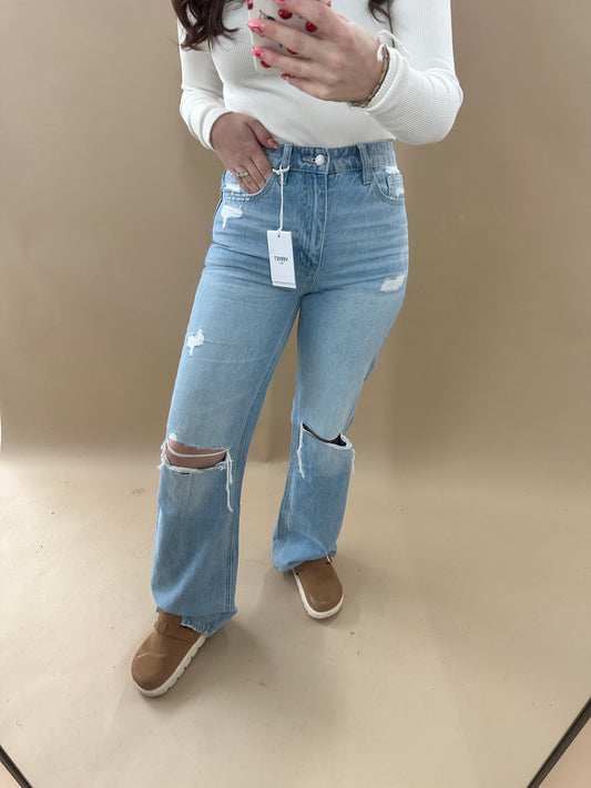 90'S VINTAGE SUPER HIGH RISE FLARE JEANS T5346