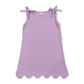 Sleeveless light blue cotton scallop girls summer dress