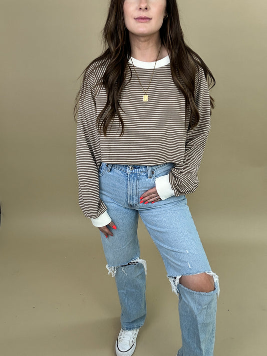 Striped Knit Crop Top