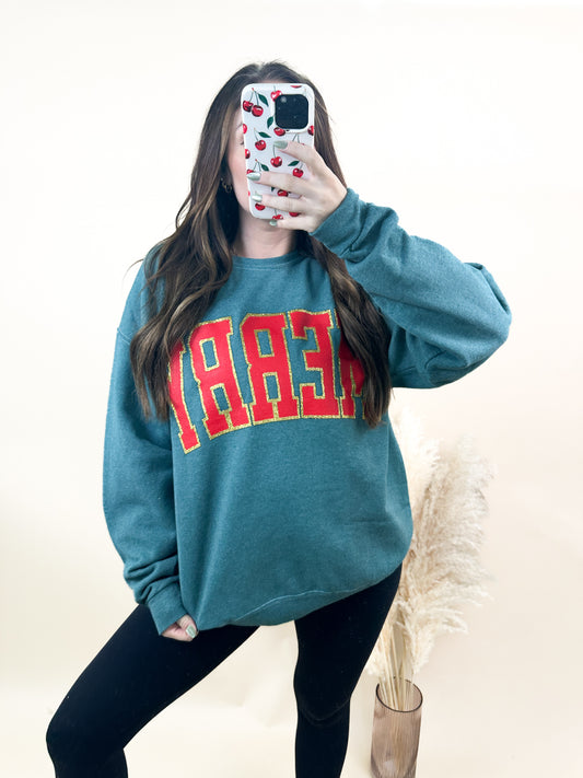 Best Selling Glitter Merry Holiday Sweatshirt
