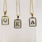 Square Initial 18K Gold-plated Stainless Steel Necklace -FGS