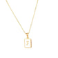 Square Initial 18K Gold-plated Stainless Steel Necklace -FGS
