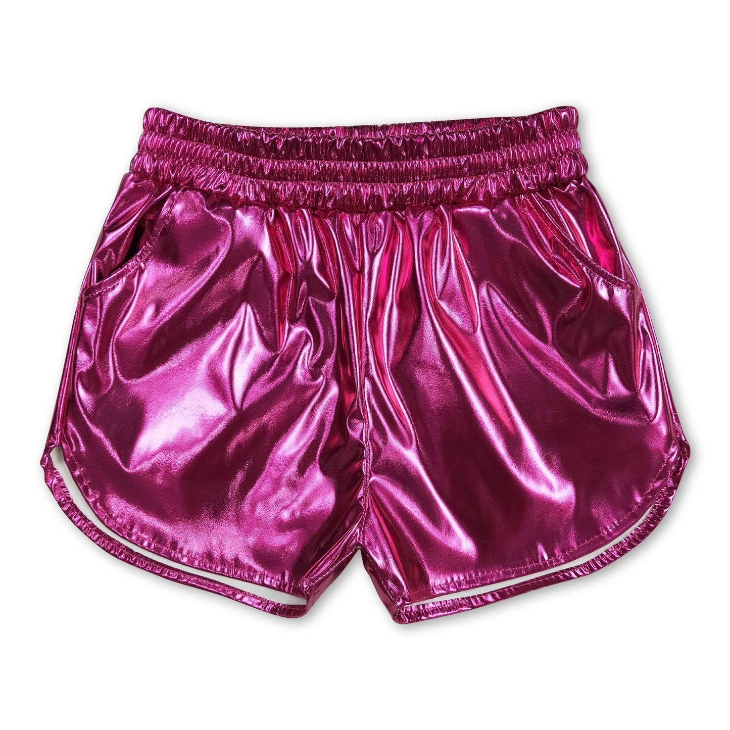 Blue elastic waist kids girls summer shorts