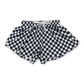 Black plaid kids girls team active summer shorts