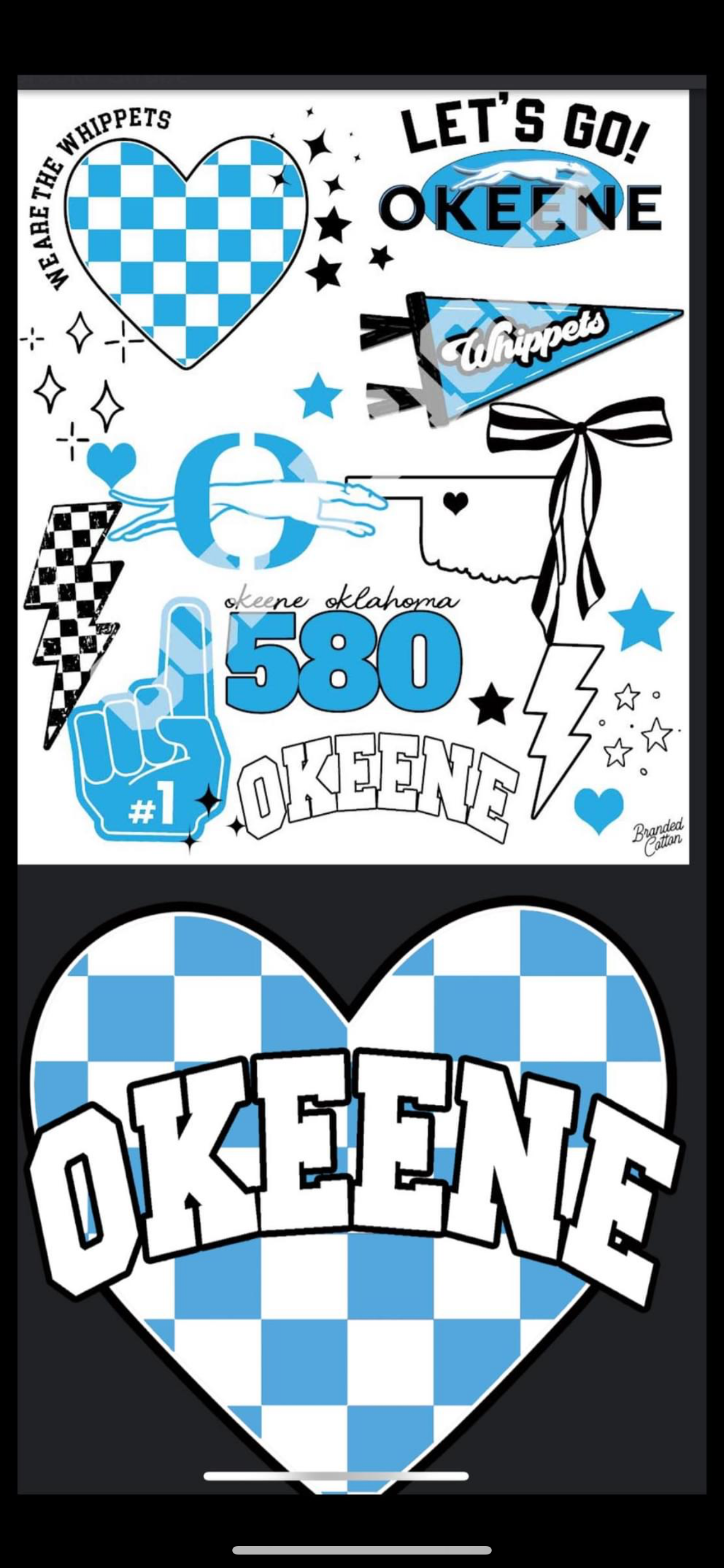 Okeene Whippets Checkered Heart - Youth