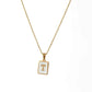 Square Initial 18K Gold-plated Stainless Steel Necklace -FGS