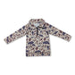 Long sleeves grey camo pocket kids zip pullover