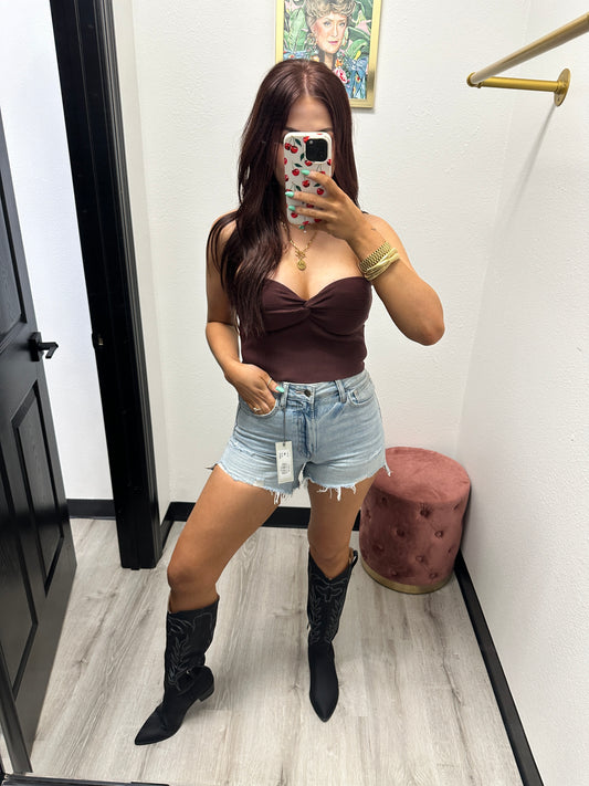 Brown Stella Twist Tube Top