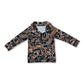 Long sleeves grey camo pocket kids zip pullover