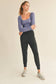Violet Square-Neck Seamless Long Sleeve Top