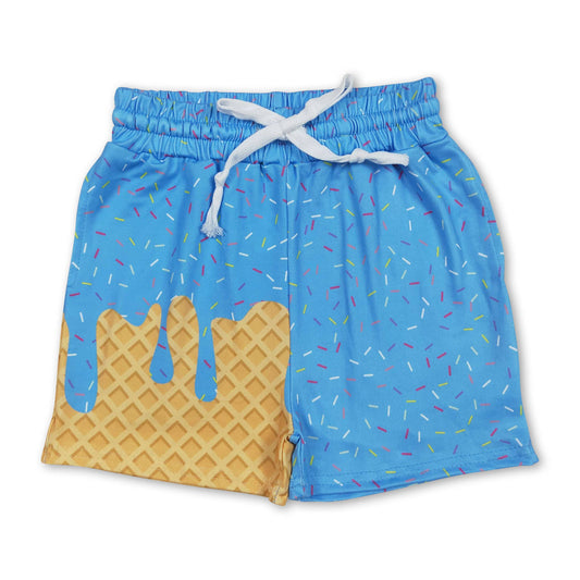 Black ice cream sprinkle baby kids summer team shorts