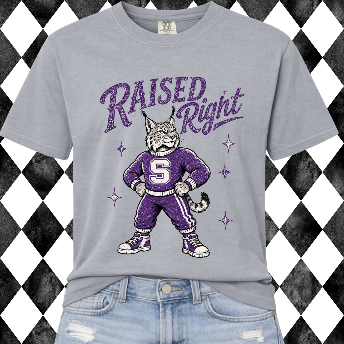 Retro Raised Right T-Shirt | Any Mascot • Any Color