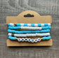 Game Day Friendship Bracelets Light Blue and White