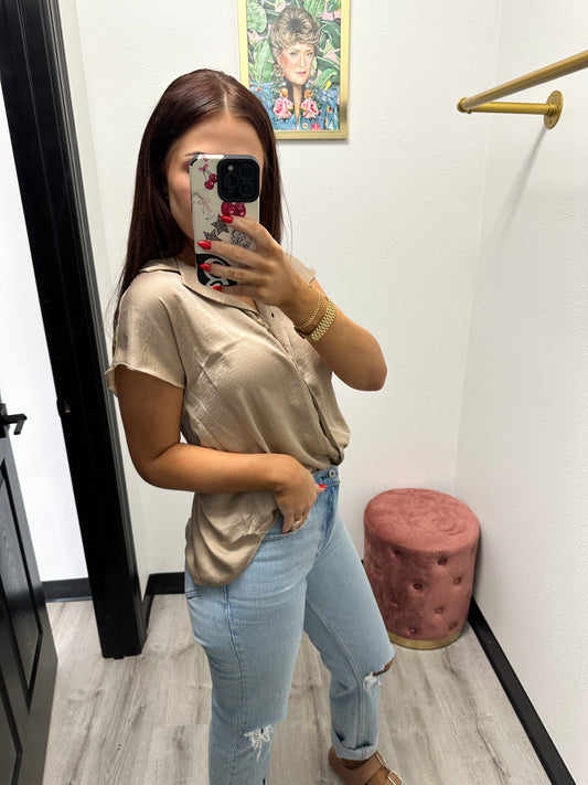 Golden Satin Top