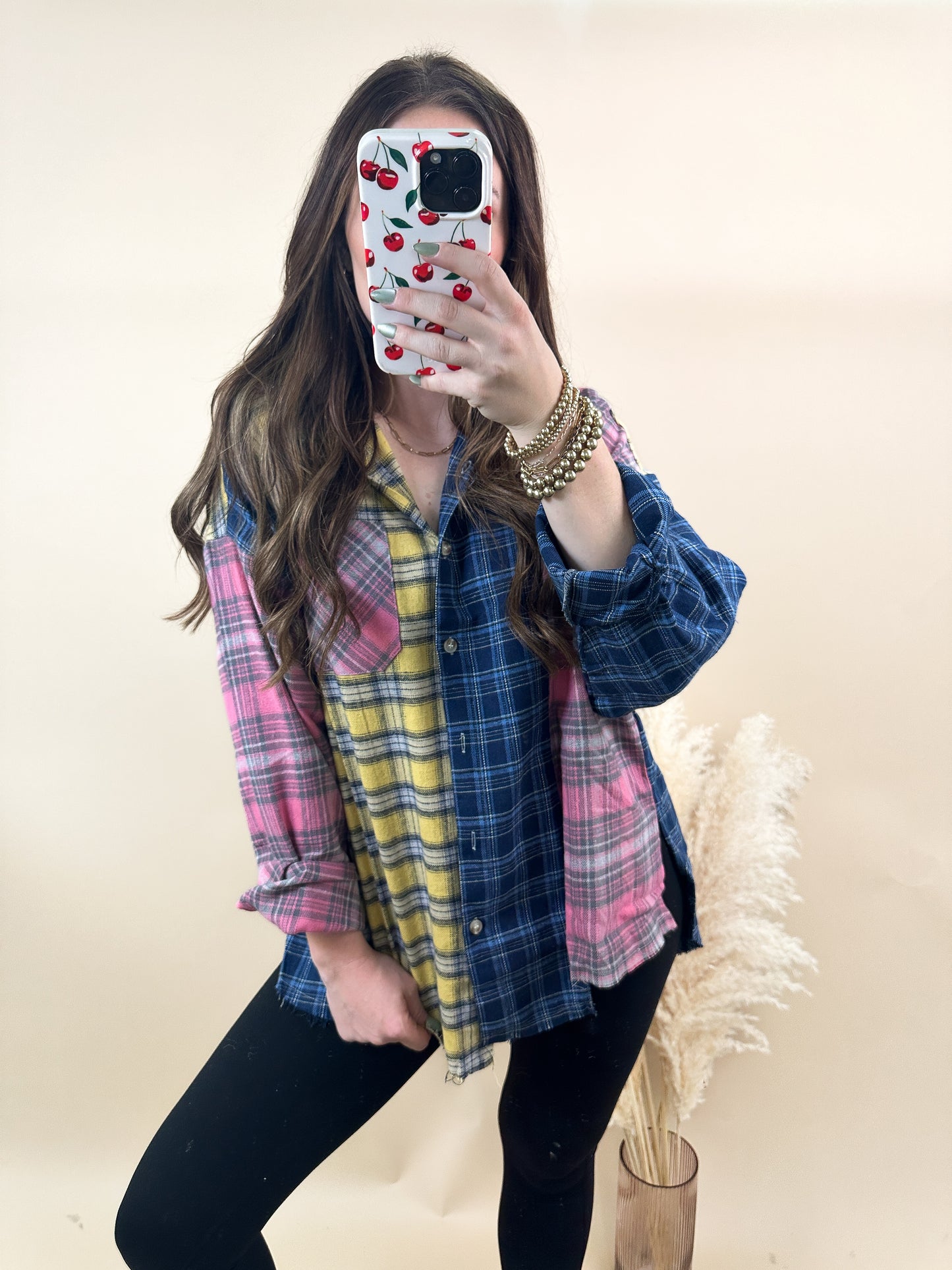 Neela Multi Color Plaid Flannel Shirt