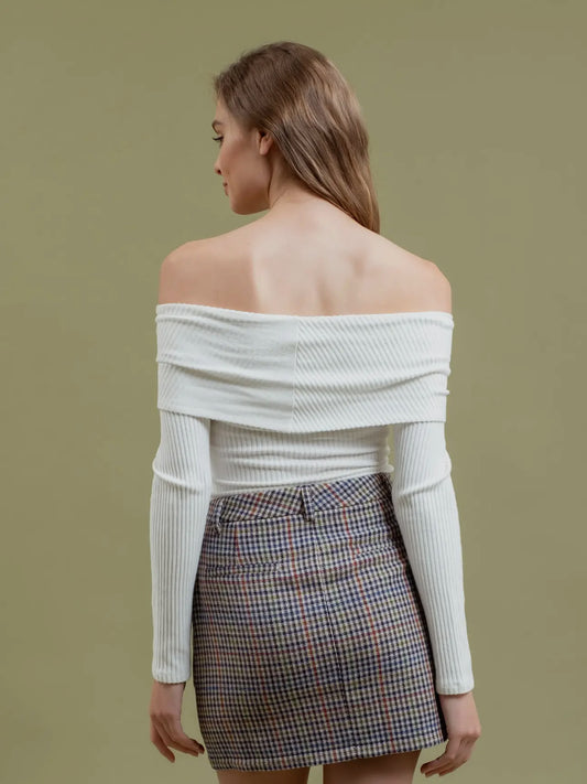 Ribbed Fold Over Sweater