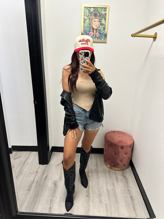 Vegan Leather Biker Jacket