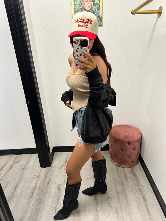 Vegan Leather Biker Jacket