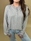 Brushed Ribbed Oversized Henley Top