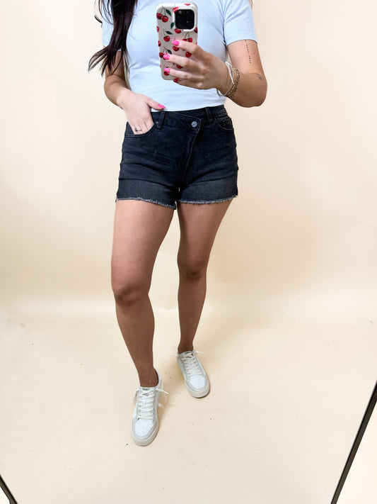 Black Cross Over Shorts