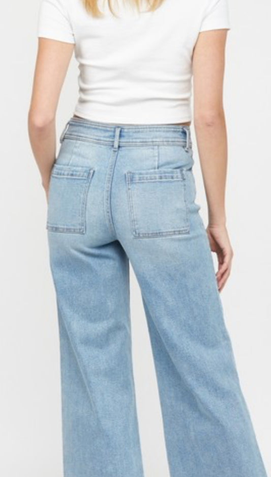 Cropped Front Pockets Denim