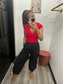 Half snap button knit top