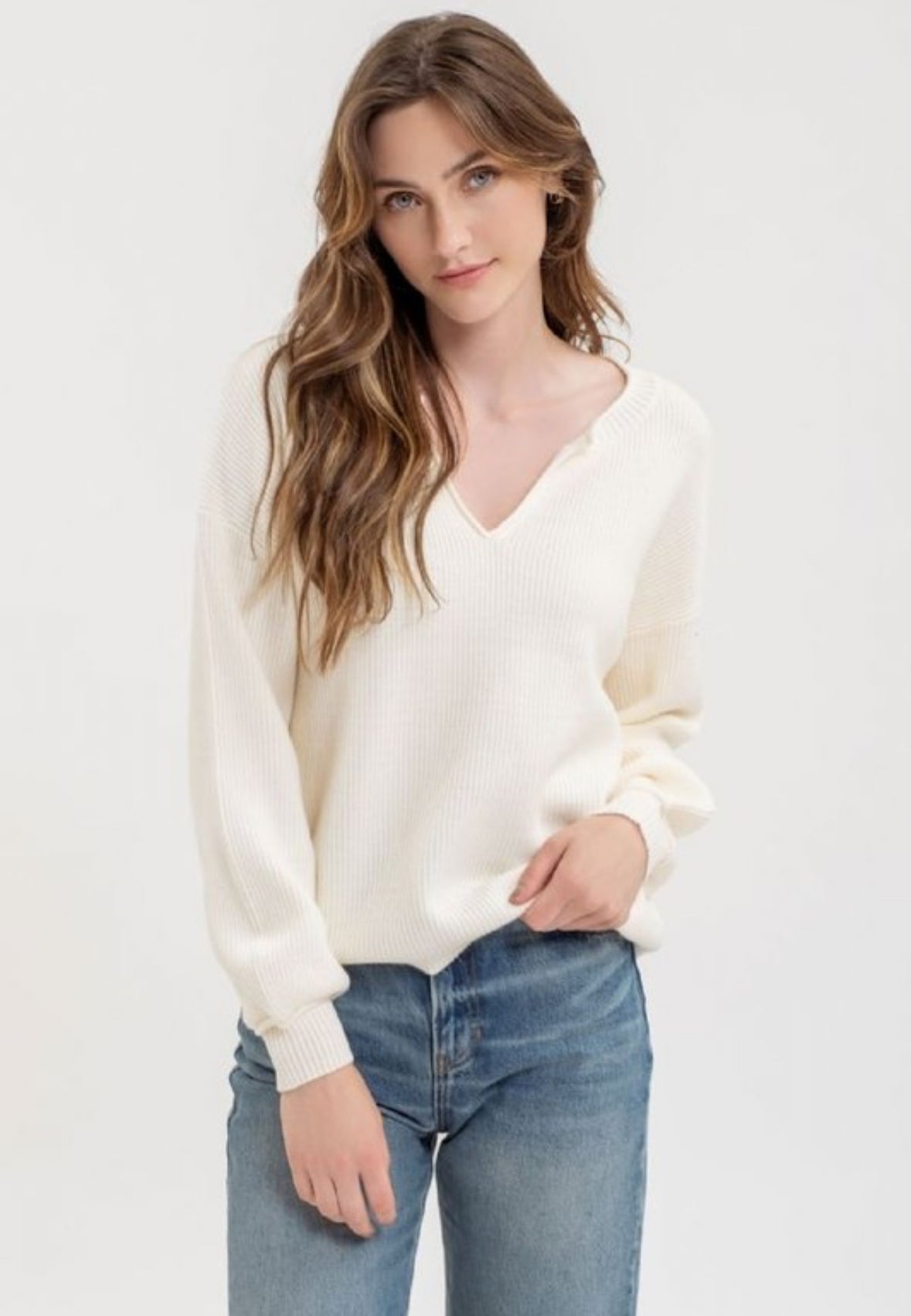 Split Drop Shoulder Sweater