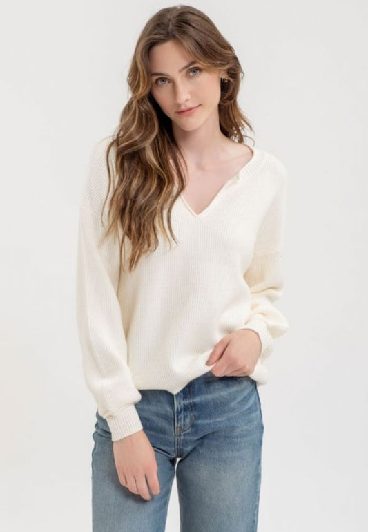 Split Drop Shoulder Sweater