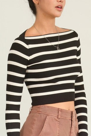 Striped Boatneck Long Sleeve