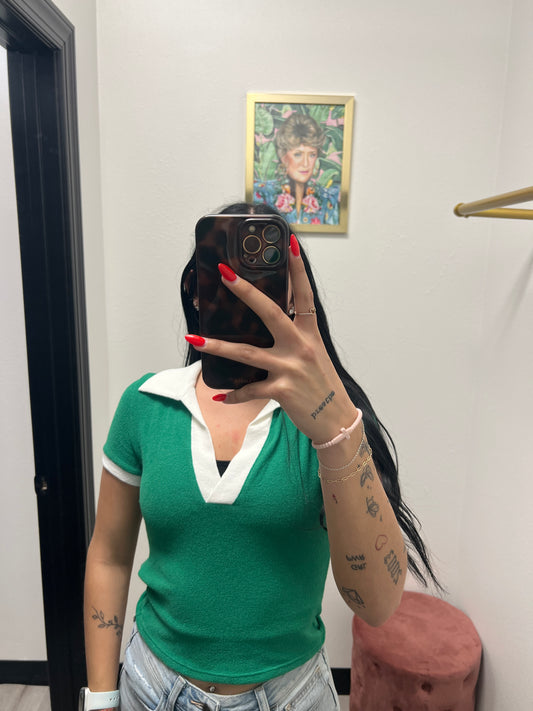 Feeling Lucky Collared top