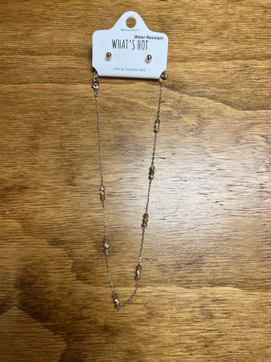 Water Resistant Three Beaded Necklace