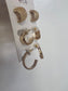 Set of 3 Textured Hoop Earrings