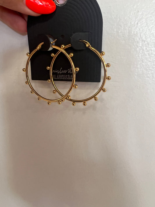 Textured Metal Hoop Earring