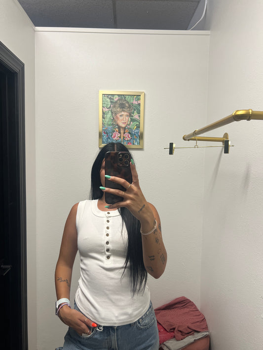 Washed Henley exposed top