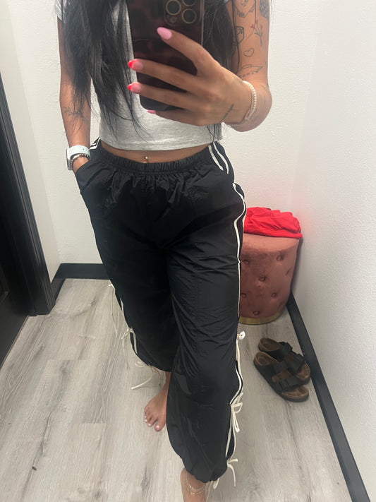 Side Tie Strap Track Joggers